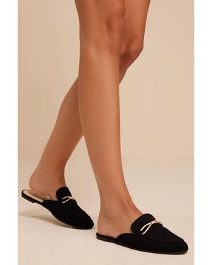 Lulus Delvin Suede Slide-On Loafers - Black