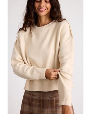 Lulus Lena Cream Crew Neck Pullover Jumper - Natural