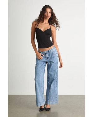 Jbd. Malea Light Wash Denim Low-Rise Wide-Leg Jeans - Blue