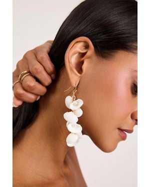 Lulus Montara Seashell Drop Earrings - Black