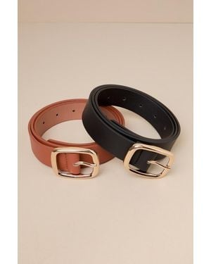 Lulus Exceptional Finish And Two-Piece Belt Set - Black