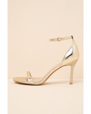 Lulus Dottie Ankle Strap High Heel Sandals - Natural