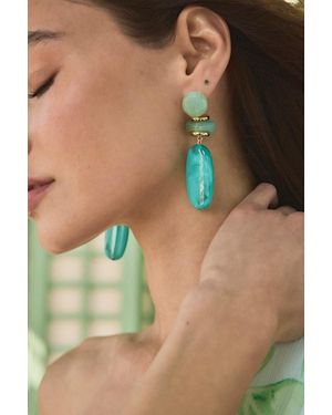 Lulus Chaudrie Stone Drop Earrings - Green