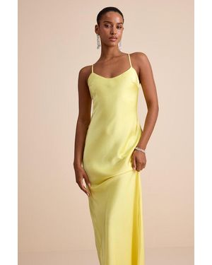 lulus perfectly classy yellow satin strappy maxi dress Yellow Maxi Satin Dress - Perfect Dress For Weddings