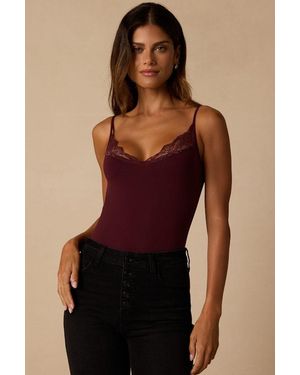 Lulus Vera Plum Lace Cami Bodysuit - Purple
