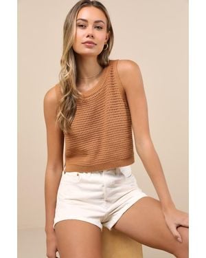 Lulus Get The Look Loose Knit Jumper Tank Top - Natural