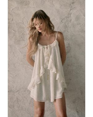 Lulus Nessie Sleeveless Ruffled Mini Dress - Brown