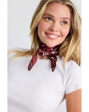 Lulus Ozzy Burgundy And Multi Print Satin Scarf Set - Natural