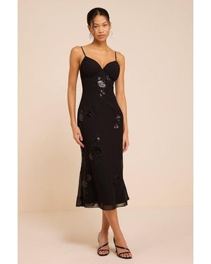 Lulus Minx Sequin Lace-Up Midi Dress - Natural