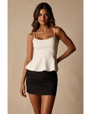 Lulus Sanvi Cream Peplum Cami Top - Black
