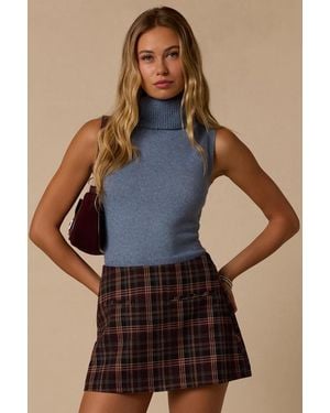 Lulus Sundholm Ribbed Turtleneck Sweater Tank - Blue