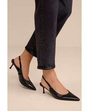 Lulus Corbett Ruched Slingback Pointed-Toe Pumps - Black