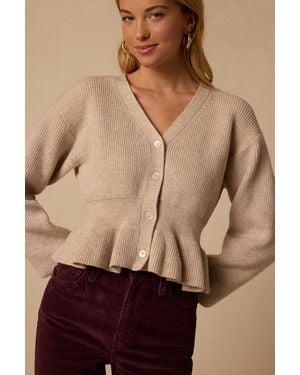 Lulus Lissie Ruffled Sweater Top - Brown