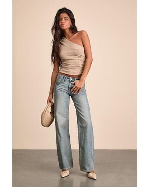 Just Black Sammy Light Wash Low-Rise Straight Leg Jeans - Natural
