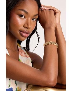 Lulus Mira 14Kt Woven Cuff Bracelet - Natural