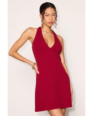 Lulus Brinley Halter Mini Dress - Red