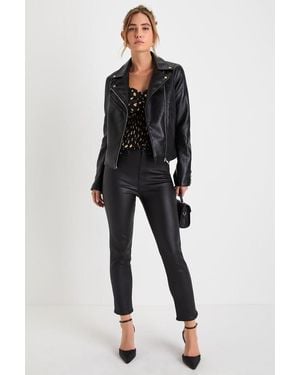Daze Denim Daily Driver Coated High-Rise Skinny Jeans - Black