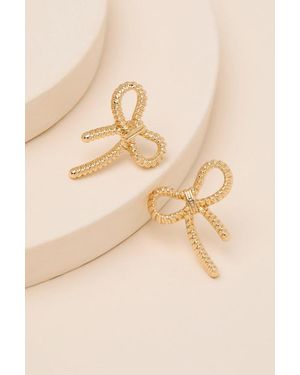 Lulus Lisandra Bow Stud Earrings - Natural