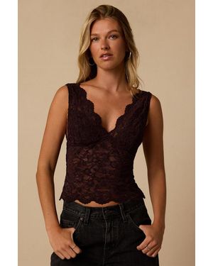 Lulus Danika Dark Lace Tank Top - Black