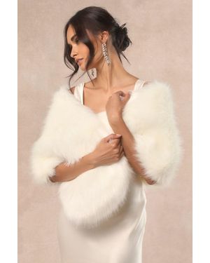 Lulus Demure And Dreamy Faux Fur Stole - Natural