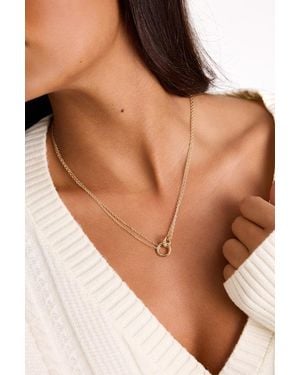 Lulus Siempre 14Kt Interlocking Charm Necklace - Natural