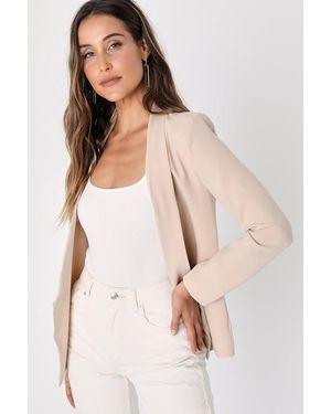 Lulus Miss Punctuality Taupe Lightweight Blazer - Natural