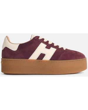 Hogan Cool' Burgundy Suede Sneakers - Brown