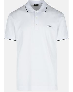 ZEGNA Ivory Cotton Piquet Polo Shirt in White for Men | Lyst