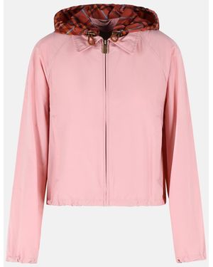 Burberry Begonia 'Newcott' Cropped Polyamide Hooded Jacket - Pink