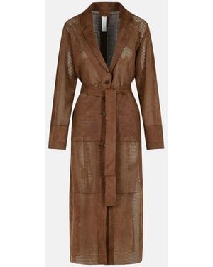 Bully Suede Trench Coat - Brown