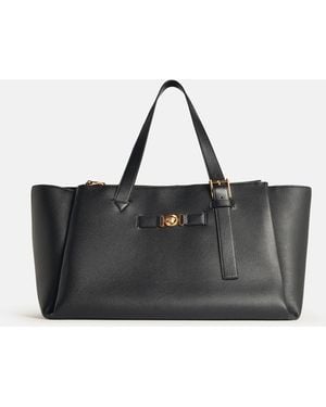 Versace Embossed Leather Duffel Bag - Black