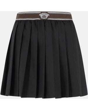Versace Wool And Mohair Miniskirt - Black