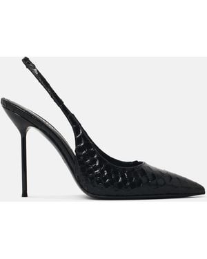 Paris Texas 'Lidia 105' Deep Leather Slingbacks - White