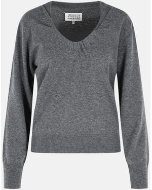 Maison Margiela 'Twist' Virgin Wool Sweater - Gray