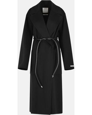Sportmax 'Zannata' Oversize Virgin Wool Coat - Black