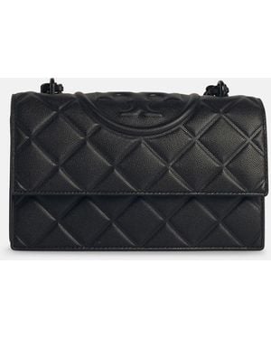 Tory Burch 'Flaming' Leather Crossbody Bag - Black