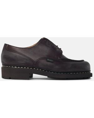 Paraboot 'Chambord' Leather Loafers 'Lisse Cafè' - Black
