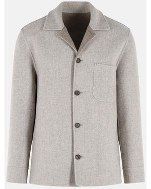 Eleventy And Wool And Cashmere Overshirt - Gray