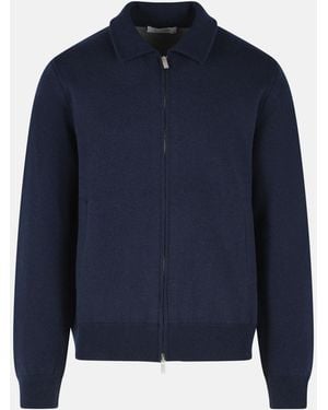 Lardini 'Double' Wool Bomber Jacket - Blue