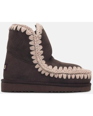 Mou 'Eskimo 18' Suede 'Mocha' Ankle Boots - White