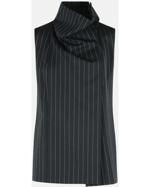 Sportmax 'Albata' Sleeveless Wool Top - Black