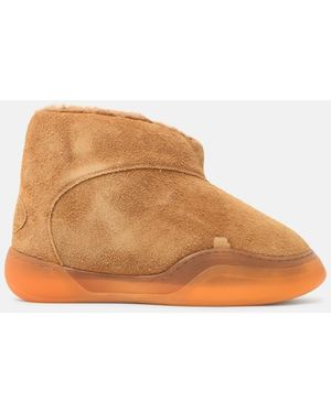 ERL 'Vamp' 'Natural' Suede Ankle Boots - Brown