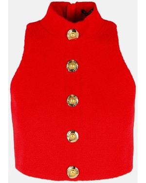 Balmain Virgin Wool Top - Red