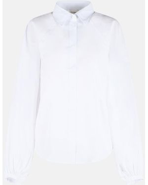 Closed Cotton Raglan Blouse - White