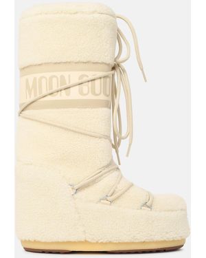 Moonboot 'Mb Icon Fleece' Teddy Boots - Natural
