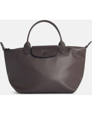 Longchamp 'S Le Pliage Xtra' Leather 'Moka' Handle Bag - Brown