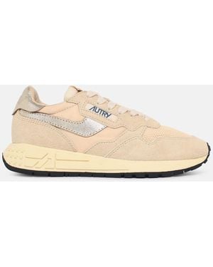Autry 'Reelwind Low' Suede Blend Sneakers - Natural