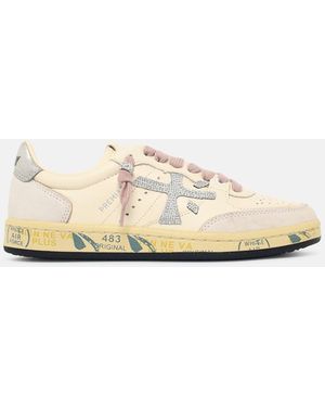 Premiata 'Bskt Clay' Ivory Leather Sneakers - Natural