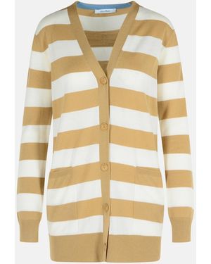 Max Mara 'Fiemme' Virgin Wool Sand Cardigan - Metallic