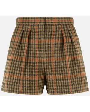 Max Mara 'Parata' Leather-Coloured Prince Of Wales Jersey Shorts - Natural
